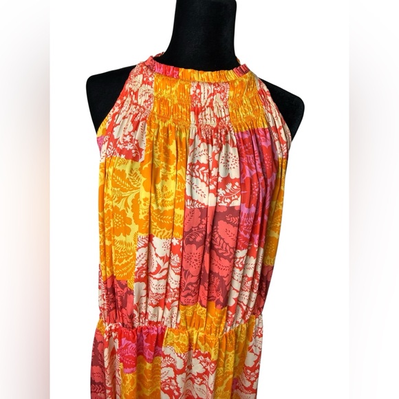 Ann Taylor Floral Patchwork Maxi Dress - Orange and Pink NWOT - Picture 5 of 11